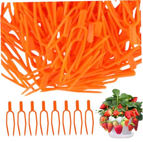 Plant Fixing Clip 100Pcs Reusable Plant Pin Farming Gardening Planting Fork Portable Plant Support Clips for Strawberry Stolon Watermelon Vine Clips Plant Support Clips Planting Accessories