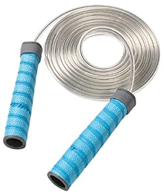 Seilspringen Sprungseil Springseile Stahldraht Anti-Rutsch-Griff Fitness Seil Springen Aerobic Jumping Trainingsgerät Jump Rope (Color : Blue, Size : 300cm)