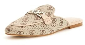 Guess Sabot Guld Bommy 4G logotyp för kvinnor, Beige logotyp, 37 EU