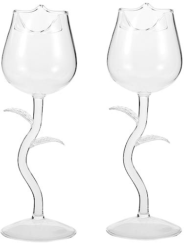 BEBEMOKO 2piezas Copa De Transparente De Elegantes Copas De Cóctel Para Bodas y Diseño Floral Romántico