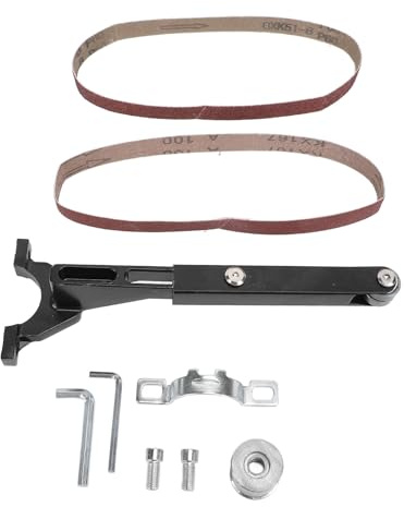 Mini Lijadora de Banda Adaptador de Cabezal de Lijado y Kit de Banda de Lijado, Adaptador de Lijadora de Banda para Amoladora Angular 100 125 Tipo M10 M14 Herramientas de Pulido