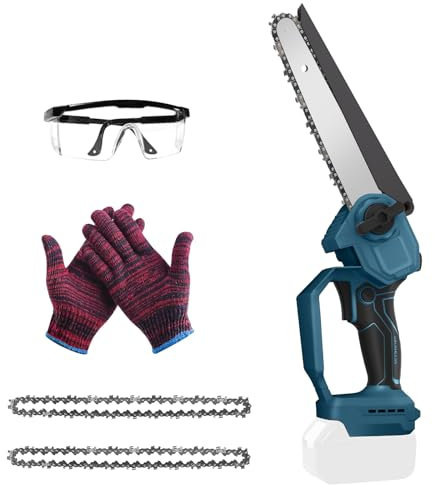 Tronçonneuse de 8 pouces, moteur sans balais, petite tronçonneuse avec chaîne, mini tronçonneuse électrique pour bois de jardin, élagueur, scies à bois (BS)