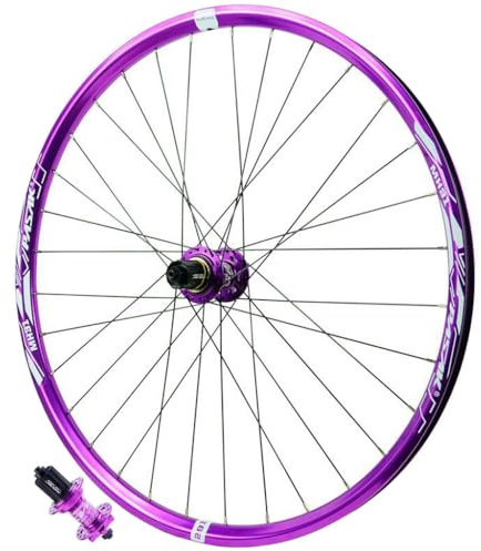 LPYDWZ Fahrrad Laufradsatz Aluminiumlegierung 26/27,5/29 Zoll, Scheibenbremse Nietenfelge Lila Hybrid/MTB Fahrradräder Kassettenfelge 32 Loch Abgedichtetes Lager 7–12 Gänge(Rear Wheel,29 INCH)
