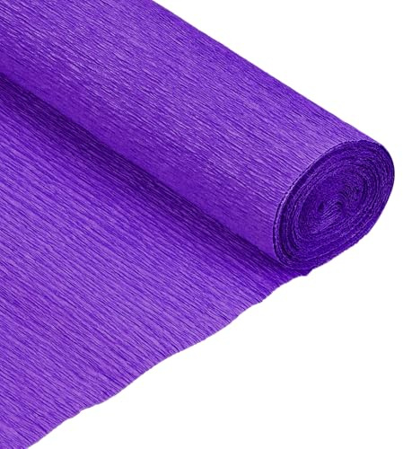 QUARKZMAN 2 Stück Krepppapier Veilchenblau 2.3 m x 50 cm Krepp Papier Bunt | Floristen, Kräuselpapier, für Handwerke, Party, Schulpapier, Verpackung, Blumen DIY