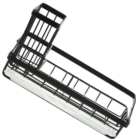 Zerodeko Black Stainless Steel Kitchen Sink Organiser, Sponge and Dishcloth Holder with Quick Drainage, Keeps Countertops Tidy, for Soap and Cloth Storage in Home Kitchens
