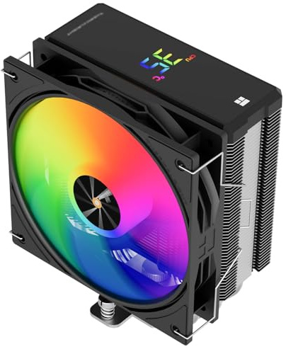 TR-Thermalright Assassin X 120 Digital ARGB svart CPU-kylfläns, kylrör, 4 x 6 mm, PWM-fläkt, 120 mm-2000 RPM, toppskydd digitalt displaykort, för AM5/AM4, Intel lga1851/1700, svart