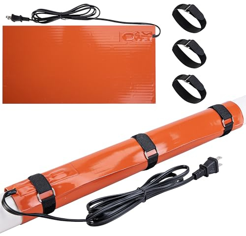 Nkiy Quen PVC Heat Blanket for 1/2 to 1-1/2 Inch, Silicone Pipe Heating Blanket with Fixing Strap, PVC Conduit Heater for Pipe Bending,120V 200W