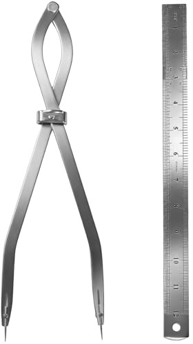 Radius Divider Tool 12 Inch, Fast Adjusting Scriber for Sheet Metal Fabrication & Layout Work, Resharpenable Replaceable Points, Metalworking Woodworking Insulation Tool, Draws Circles Up to 32 Inches