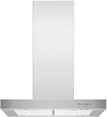 Blue Ocean RH02I 30 inch 760 CFM Stainless Steel Island Mount Kitchen Range Hood | Over Stove Vent with LED Lights | Convertible Duct (30 inch flat)