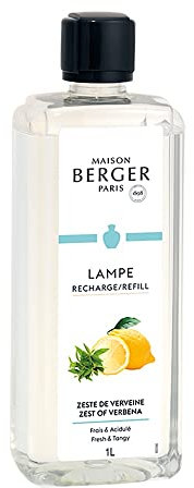 MAISON BERGER Fragrance Refill – 1L Lampe Berger Oil for Home Diffuser – Purifies Air, Long-Lasting French Scent, For Catalytic Burner Lamps, Dye-Free Home Fragrance (Zest of Verbena)