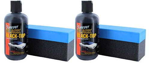 Forever Car Care Products FB813 Black Top Gel with Foam Applicator (2 Pack) - Vinyl Convertible Top Dye, UV Protectant and Water Repellant, 8 fl. oz.