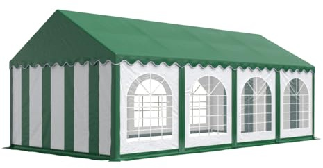 Tente Barnum de Réception 4x8 m Bâches PVC 750 N Vert Cadre de Sol Jardin
