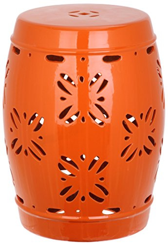 Safavieh Sakura Glazed Ceramic Decorative Garden Stool, Orange