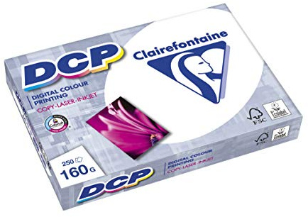 Clairefontaine - DCP - Lot de 4 Ramettes de Papier (4 x 250 Feuilles) - A4 - 160g - Blanc