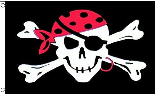 AZ FLAG Flagge Pirat One Eyed Jack 150x90 cm Polyester 100D 2 Ösen | Für innen und außen Piraten Totenkopf dekorative Flagge doppelte Nähte und verstärkte Kanten mit Metallösen 100D Polyester