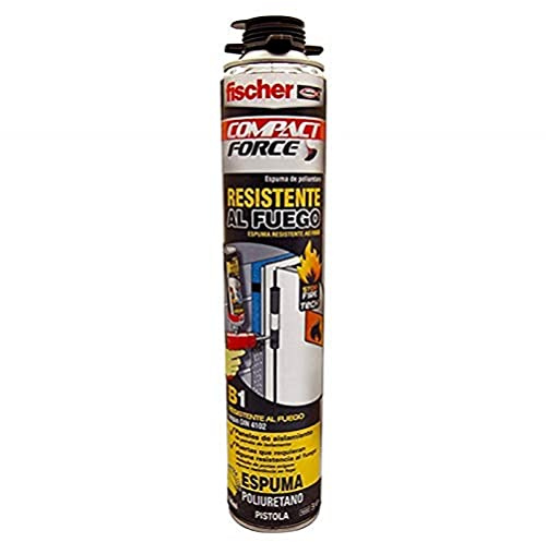FISCHER, Espuma poliuretano antiincendios pistola para sellar juntas, aislamiento acústico y térmico, Fire stop bote 750 ml