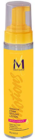 Motions Style et polyvalent Créer une mousse Styling Lotion - Destiné à être utilisé sur tous les types de cheveux, Formule légère, Contient du beurre de karité, huile d'argan, 8,5 oz