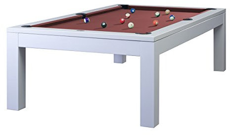 Billiard-Royal biljardbord modell Olivia White 7 ft. inklusive bordsskiva med högkvalitativt K-55 bandgummi och fritt val av tyg, röd