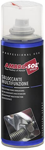 Ambro-Sol - S151 Sbloccante, Lubrificante a Grande Potere Sbloccante e Protettivo per Parti Meccaniche, Rimuove Ruggine e Ossidazioni, Spray in Banda Stagnata Riciclabile 200 mlY, marrone chiaro
