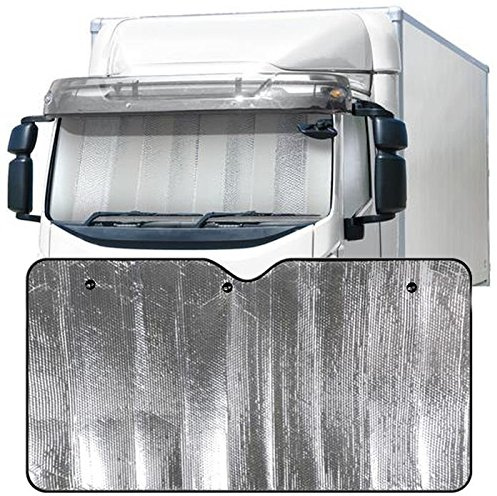 TRUCK DUCK® XXL Sonnenschutz Frontscheibe LKW Bus Transporter Wohnmobil Sonnenblende Reflex Fahrerhaus Windschutzscheibe Hitzeschutz 90cm x 180cm