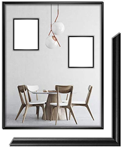 myposterframe Atlas Bilderrahmen 40 x 100 cm Kunststoff 100 x 40 cm Schwarz matt mit Kunstglas klar 1 mm