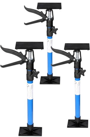 Wiltec Zargenspanner 3er Set, stufenlos 51-115 cm mit max. 30 kg Tragkraft, Türzargenspanner mit neigbaren Druckplatten, Montagestütze für Türrahmen, Türzargen