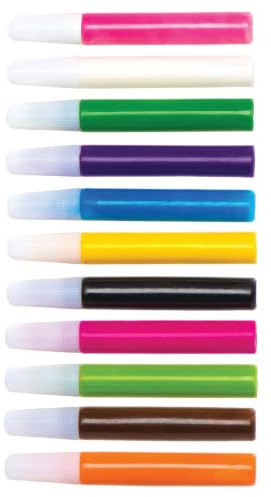 Baker Ross AT943 Suncatcher Paint Pens - Pack of 12 Pens, 10ml Each, Assorted Colours, Window Painting, Craft Decorating