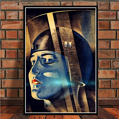 QAZEDC Kunstdruck Leinwanddekoration Malerei Metropolis Vintage Film Film Fritz Lang Retro Poster und druckt Kunst Malerei Wandbilder für Wohnzimmer Home Decor-60x80cm