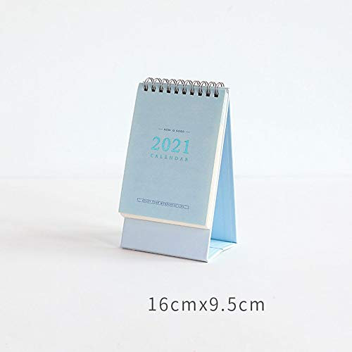 Kalender Kalendarien Notebook Portable 2021 Kalender Agenda Tagebuch Journal Wöchentlich monatlicher Planer Schulbedarf stationäre Organizer Zeitplan Kalender Terminkalender (Color : Blue S)