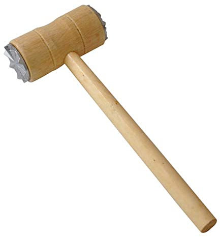 Attendrisseur de viande double face avec manche en bois - Outil de cuisine pour attendrir le steak et le bœuf - 1 pièce
