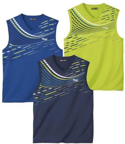ATLAS FOR MEN - 3er-Pack ärmellose T-Shirts Sport - 4XL