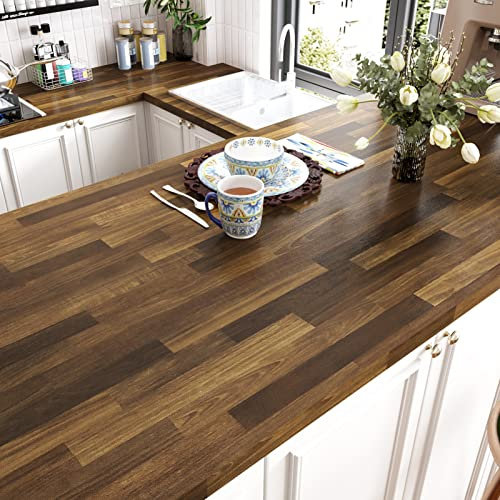 Yullpaper Peel and Stick Wood Panel Wallpaper 40cm X 800cm Brown Wood Effect Wallpaper for Living Room Furniture Contact Paper Self Adhesive Wallpaper Brown Vinyl Wrap for Kitchen Worktop Counter