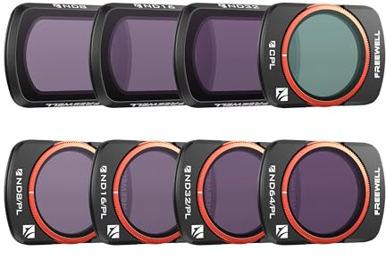 Freewell QuickSwap ND/PL, ND, CPL-Filter-Set für Osmo Pocket 4/3/Xtra Muse: | Mühelose Installation, lebendige Farbe, Gimbal-Kompatibilität, 8 Stück