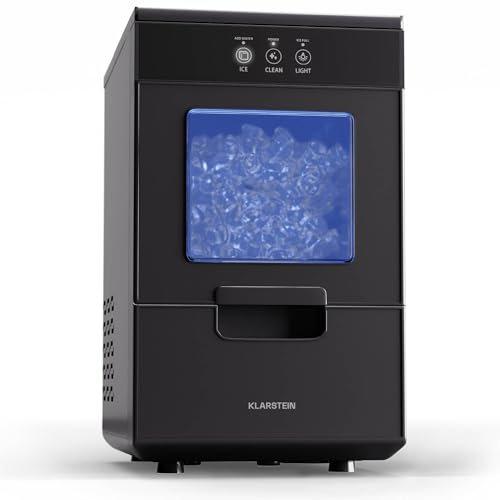 Klarstein 2.2L fabricador de hielo en pepitas para casa, camping & catering, fabricador rápido de hielo en pepitas, fabricador profesional de hielo en pepitas, autolimpiante, 25kg de hielo en 24 horas