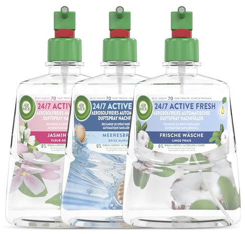 Air Wick Active Fresh – Aeorosolfreier, automatischer Lufterfrischer – Probierpaket aus frischen-floralen Düften – Raumdüfte