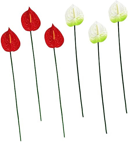 TOPBATHY 12 STK Kunstblumendekor im Innenbereich Bootsuhr Wohnkultur künstliche Blumen Anlage gefälschte Pflanzen Anthurium-Stütze Sommer Anthurie Strauß Requisiten Braut schmücken Plastik