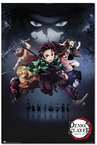 Grupo Erik Editores, S.L. Demon Slayer Poster Kimetsu No Yaiba, Merhfarbig | Poster Deko Wohnzimmer oder Deko Schlafzimmer - Deko Zimmer - Größe 61 x 91 - Offizieller Demon Slayer Fanartikel