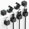 MoKo 8 Stück Magnetische Kabelschellen, Magnetischer Schreibtisch Kabel-Organisator, Magnetischer Kabelhalter, Kabelmanagement Kabelhalter für Nachttisch Schreibtisch Küche, Büro, Auto, Wand, Schwarz
