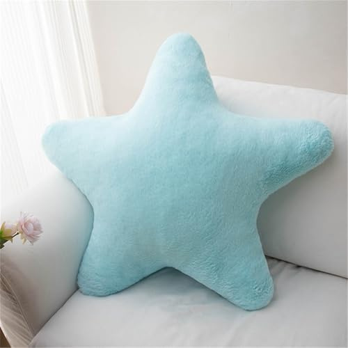 Ueiwffzo Kuschelkissen Kinder Plüschkissen Stern Dekokissen Schlafkissen Gefülltes Kissen für Mädchen & Jungen Zuhause Schlafzimmer (Blau,60cm)