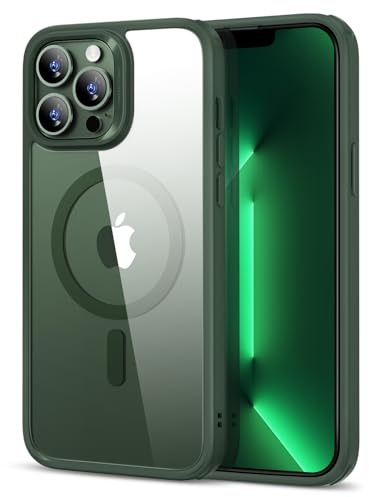 ESR für iPhone 13 Pro Max Hülle, Kompatibel mit MagSafe, Classic Hybrid Magnet Handyhülle iPhone 13 Pro Max Case Militärnorm Sturzschutz Kratzfeste Rückseite, Klar Grün