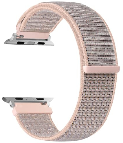 SOiiKE Bracelet Nylon Compatible avec Apple Watch 38mm 40mm 41mm 42mm 44mm 45mm 46mm 49mm Homme Femme, Bracelet Réglable de Sport pour iWatch Series 10/9/8/7/6/5/4/3/2/1/SE Ultra 2/1