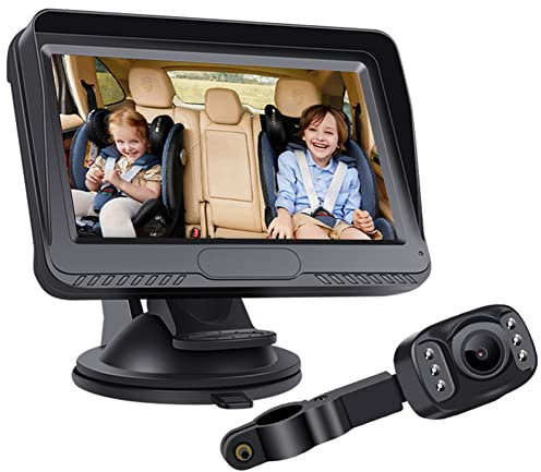 HD Wireless Rückfahrkamera Kit mit Kristall Nachtsicht Baby Auto Spiegel für Rücksitz Reisesicherheit Passt Wohnwagen Anhänger LKW Autos