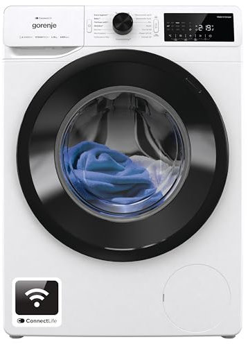 Gorenje WPAM84A1T Waschmachine mit Dampffunktion/ConnectLife / 8Kg / 1400 U/min / 15 Programme/Totaler AquaStop/Wave Active Trommel/ExtraHygiene/PowerWash/Schnell Waschgang/EEK: A-10%