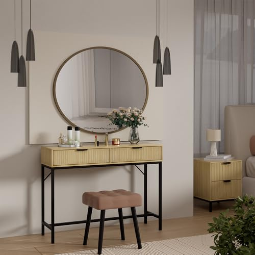 Vicco Tavolo da toilette Lennox, Rovere, 100 x 75 cm con 2 cassetti