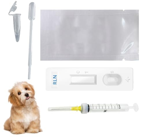 Katzenschwangerschaftstest, Hundeschwangerschaftstest Kit zu Hause, schnelle und genaue Erkennungshundschwangerschaftstest mit Puffer, Einweg -Frühschwangerschaftstest für Hunde