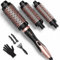 Terviiix Thermal Brush, Ensemble de brosses thermiques interchangeable 3 en 1, baguette à boucler en céramique, One Temp 200℃ Brosse chaude pour cheveux moyens à épais et grossiers, double voltage