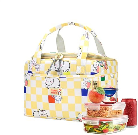 Lonchera aislada con diseño de gato, lonchera escolar para niños, bolsa de picnic reutilizable a prueba de fugas, bolsa de almuerzo térmica, lonchera aislada para niños, lonchera a prueba de fugas