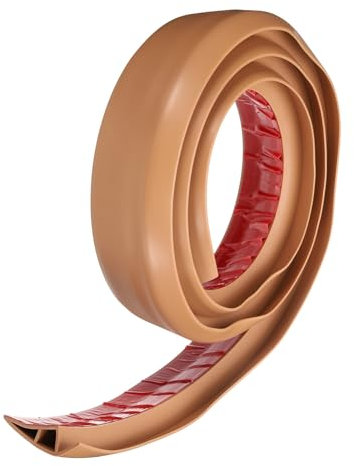 QUARKZMAN Bande de Transition de Sol 2,8 6,56ft en Pvc Auto-Adhésif pour Tapis vers Carrelage avec Bordure de Transition Peel And Stick pour Sols Inégaux Hauteur 20mm, Marron