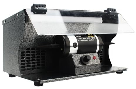 OUTFYT Lucidatrice for Gioielli da 200 W con Luce e collettore di polveri, Strumento for lucidare e lucidare Il Piano del Tavolo for Gioielli,Prestazioni Potenti