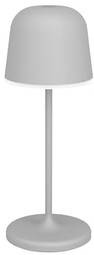 EGLO LED Akku Tischleuchte außen Mannera-S kabellose | Outdoor Tischlampe touch dimmbar, Außenleuchte mit Erdspieß, Alu, Stahl in grau, IP54